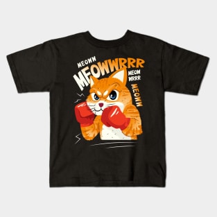 Red Gloved Boxing Ginger Cats Kids T-Shirt